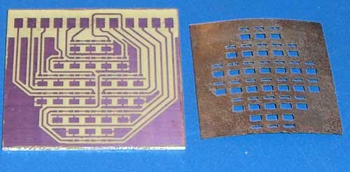 Etched board and shim